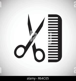 Animal coupe ciseaux et peigne icône sur fond blanc pour la conception graphique et web, simple signe vecteur moderne. Concept de l'Internet. Symbole à la mode pour la conception de site web site web application mobile ou bouton. Illustration de Vecteur