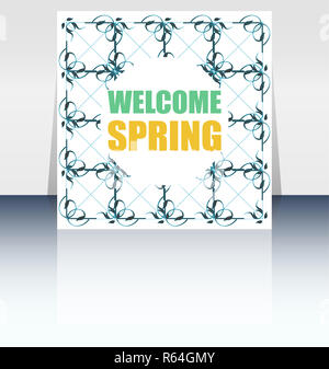 Bienvenue au printemps mots sur holiday card Banque D'Images