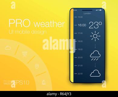 Météo App Ux Design. Eps vectoriel Stock Illustration de Vecteur
