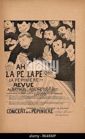 Sheet Music Ah ! La pé... la pé... la pépinière ! ! ! Par Albert Pajol, Adolphe Couturet et M. Jacoutot (Concert de la pepinière). Dimensions : 27,3 cm x 17,4 cm. Musée : Musée Van Gogh, Amsterdam. Banque D'Images