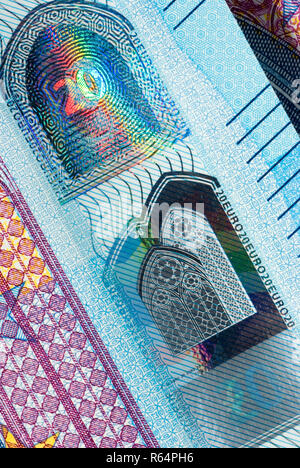 Hologramme sur 20 Euro Note Banque D'Images