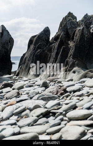 Roches du rivage du nord de la France Banque D'Images