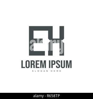 EX Lettre logo design. Logo design Modèle de lettre initiale Illustration de Vecteur