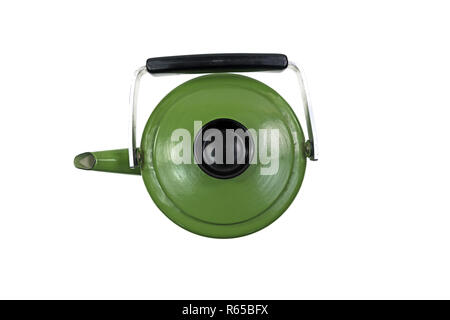 Cathrineholm vert et blanc plateau électrique sur fond blanc Banque D'Images