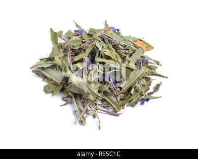 Herbes médicinales séchées matières premières isolé sur blanc. Chamaenerion, willowherbs ou fireweeds Banque D'Images