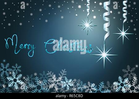 Maison de vacances d'hiver avec de la neige et des étoiles d'arrière-plan Illustration de Vecteur