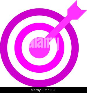 Cible Signer - tons violet transparent avec dart, isolé - vector illustration Illustration de Vecteur