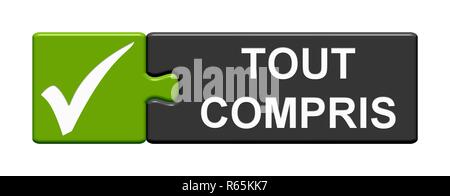 Puzzle bouton montre tout inclus - tout compris Banque D'Images