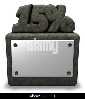 Nombre et pourcentage sur socle en pierre Banque D'Images