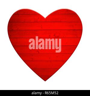 Coeur isolé de cartes rouge Banque D'Images