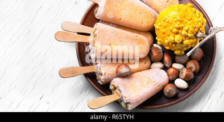 La crème glacée à la citrouille inhabituelle Banque D'Images