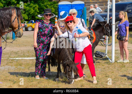 Zarechany, Ukraine - le 10 juin 2018. L'équitation. Réunion des habitants sur le festival du village de Zarechany. Les événements publics, la charité, rural Banque D'Images