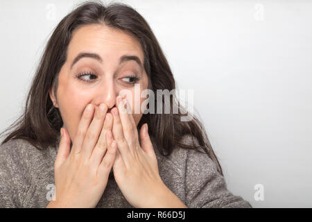 Portraits d'une femme belle série, réagissant Banque D'Images