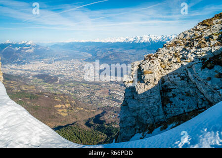 Grenoble vue du massif du Vercors Banque D'Images