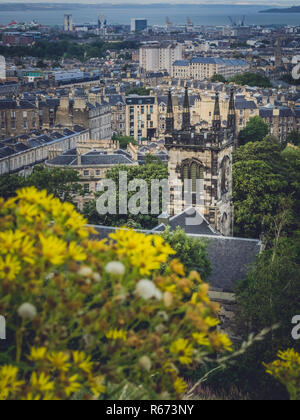 Vue aérienne sur le quartier Leith d'Édimbourg Banque D'Images