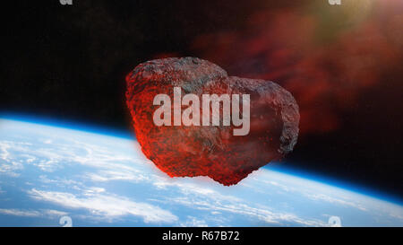 De météore, impact de météorite sur la planète terre Banque D'Images