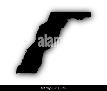 Carte de l'ouest sahara avec ombre Banque D'Images