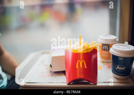 Barcelone, Espagne - 22 août 2018 : combo set, mcdonalds. Banque D'Images