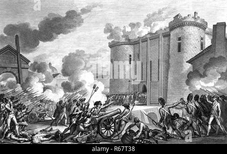 La prise de la bastille, le 14 juillet 1789. Banque D'Images