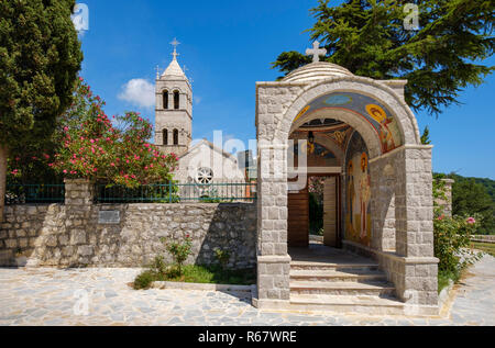 Monastère orthodoxe Rezevici, près de Budva, Monténégro Banque D'Images