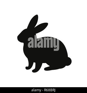 Silhouette de lapin noir. Illustration de Vecteur