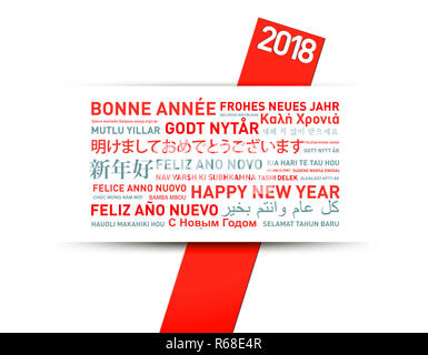 Bonne année carte de voeux du monde entier Banque D'Images