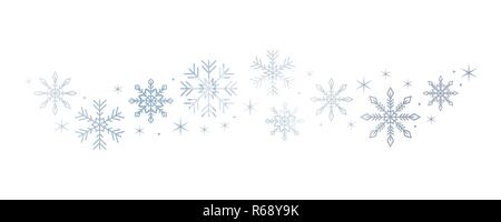 Flocons et étoiles lumineuses border isolé sur fond blanc vector illustration EPS10 Illustration de Vecteur