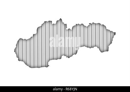 Carte de la Slovaquie sur la tôle ondulée Banque D'Images