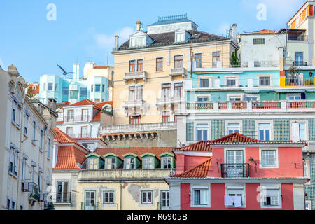 Bâtiments dans le district de Cais do Sodré, Lisbonne, Portugal Banque D'Images