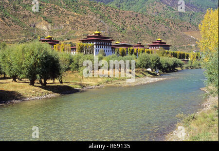 Tashichho Dzong, Dzong, Thimpu, Thimphu, royaume bouddhiste, Bhoutan, Royaume du Bhoutan, Asie Banque D'Images