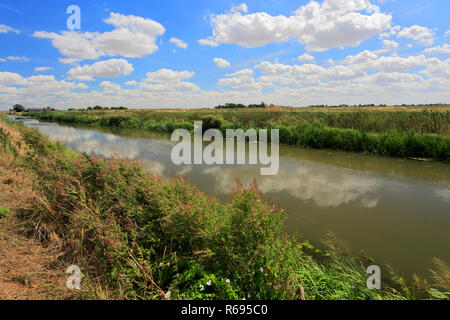 L'été ; la vidange de 20 pieds près de Mars ; Ville ; Fenland Cambridgeshire ; Angleterre ; UK Banque D'Images