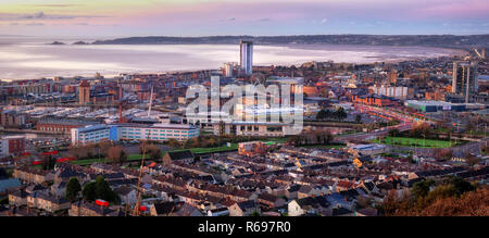 Matin à Swansea City Banque D'Images