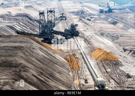 Dans une mine de lignite en sevrage Banque D'Images