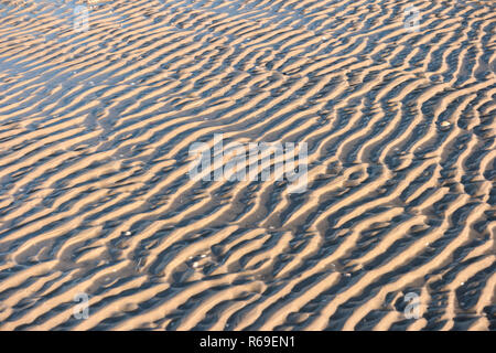 Marques d'ondulation sur l'île nord-frison Amrum en Allemagne Banque D'Images