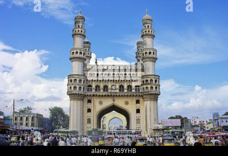 Charminar, monument, mosquée, Hyderabad, Andhra Pradesh, Telangana, Inde, Asie Banque D'Images