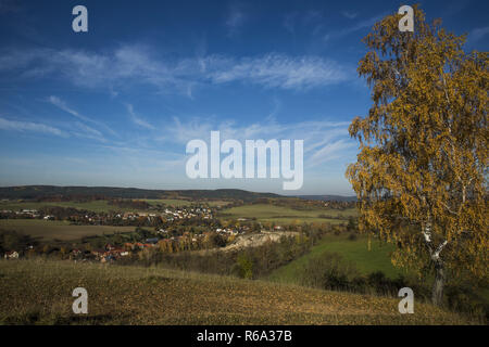 Paysage d'automne à Pößneck, Thuringe, Allemagne, Europe Banque D'Images