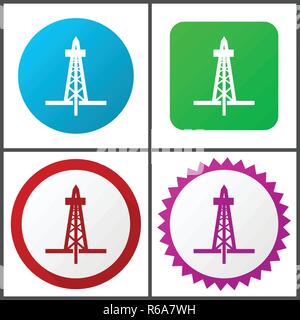 Le forage rouge, bleu, vert et rose vector icon set. Web icons. Signes et symboles design plat facile à éditer Illustration de Vecteur