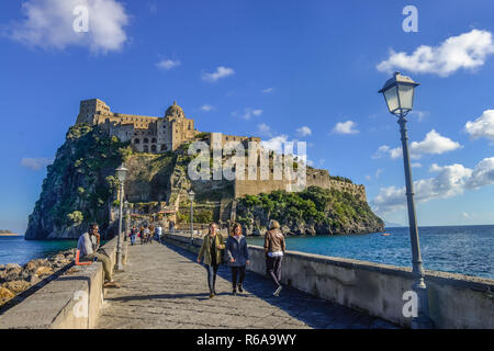 Aragoner château château Aragonais, île de Ischia, Italie, Aragonerburg château Aragonais, Insel Ischia, Italie Banque D'Images