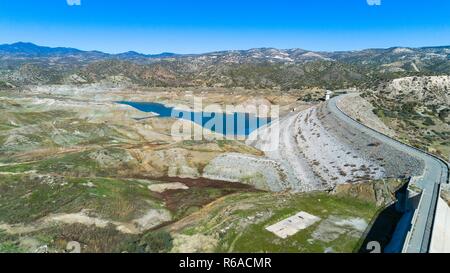 Kalavasos aériennes barrage, Larnaca, Chypre Banque D'Images