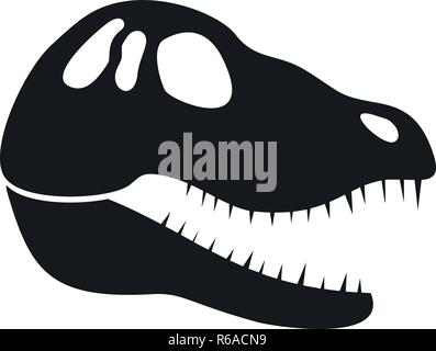Tête crâne de dinosaure icône. Simple illustration de dinosaur skull head vector icon pour la conception web isolé sur fond blanc Illustration de Vecteur