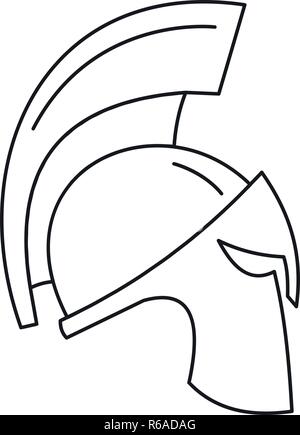 L'icône casque sparte d'or. Or contour casque sparte icône vecteur pour la conception web isolé sur fond blanc Illustration de Vecteur