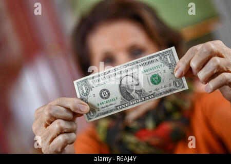 Femme, billet de banque, 1 dollar US, Frau, Geldschein, 1 US Dollar Banque D'Images