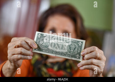 Femme, billet de banque, 1 dollar US, Frau, Geldschein, 1 US Dollar Banque D'Images