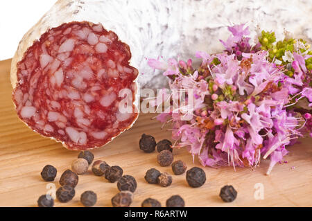 Airdried Salami Français Banque D'Images