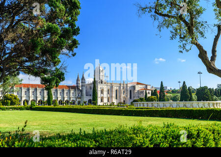 Lisbonne, Portugal. Monastère des Hiéronymites ou le Monastère Jeronimos Belem est situé à destination de voyage. Banque D'Images