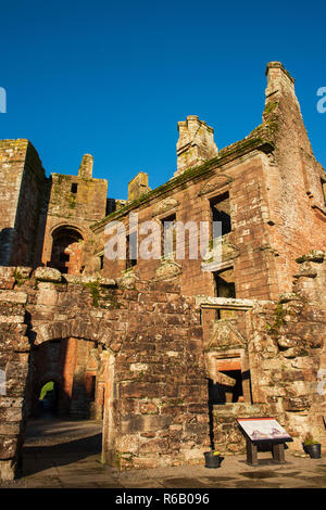 Château de Caerlaverock, Dumfries et Galloway, en Écosse. Banque D'Images