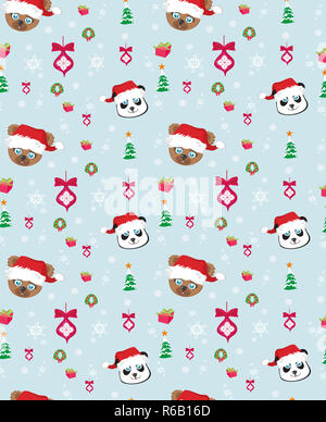 Noël transparente avec motif nounours Banque D'Images