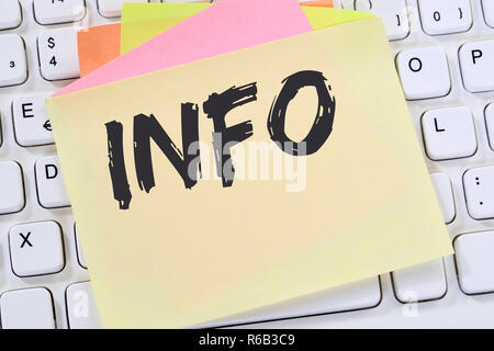 Info Info information information news news sticky note concept d'entreprise Banque D'Images