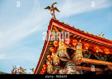 Xinzu au toit de style Chinois Temple Lukang, Taiwan Banque D'Images