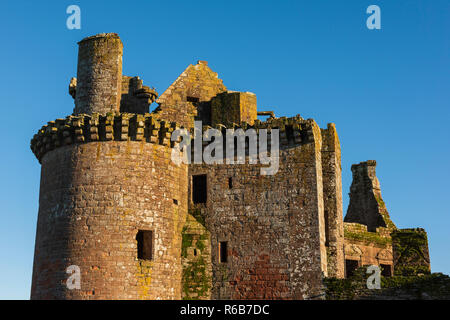 Château de Caerlaverock, Dumfries et Galloway, en Écosse. Banque D'Images